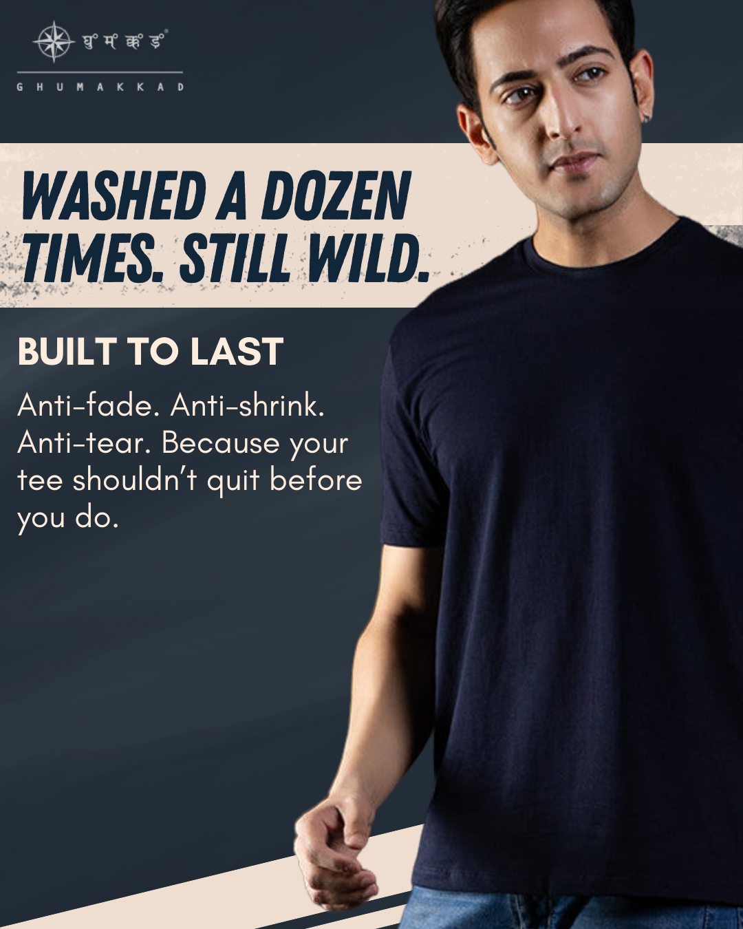Navy Blue Active Wear T-shirt