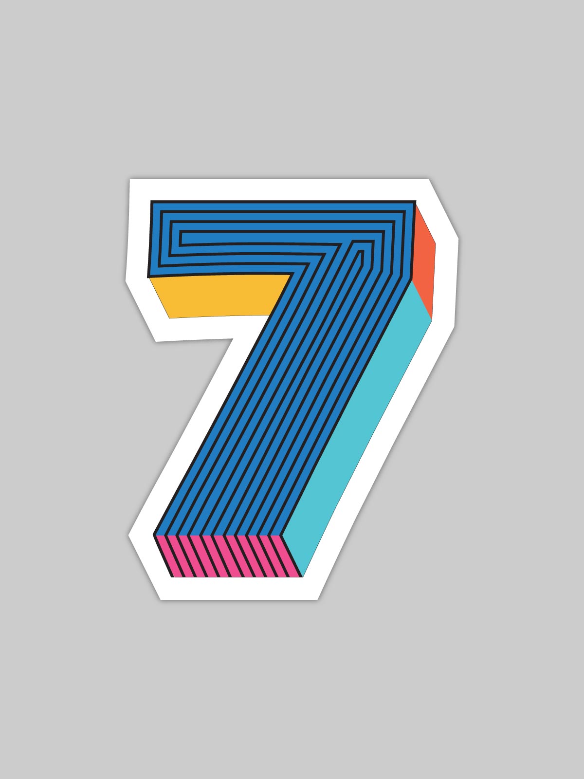 Seven Number | Bike/Laptop/Car Sticker by shopghumakkad