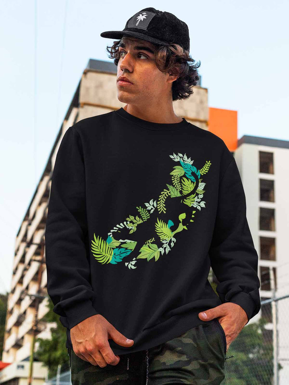 Black Panther's Forest | Printed Unisex Sweatshirt