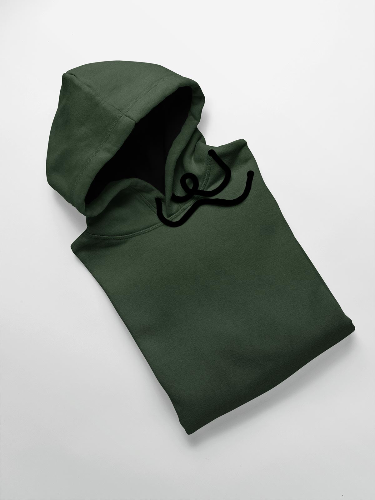 Military Green Plain Cotton Hoodie for Men & Women by shopghumakkad
