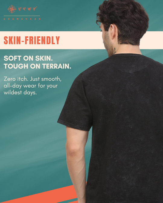 Heavy Duty Black Acid Wash T Shirt