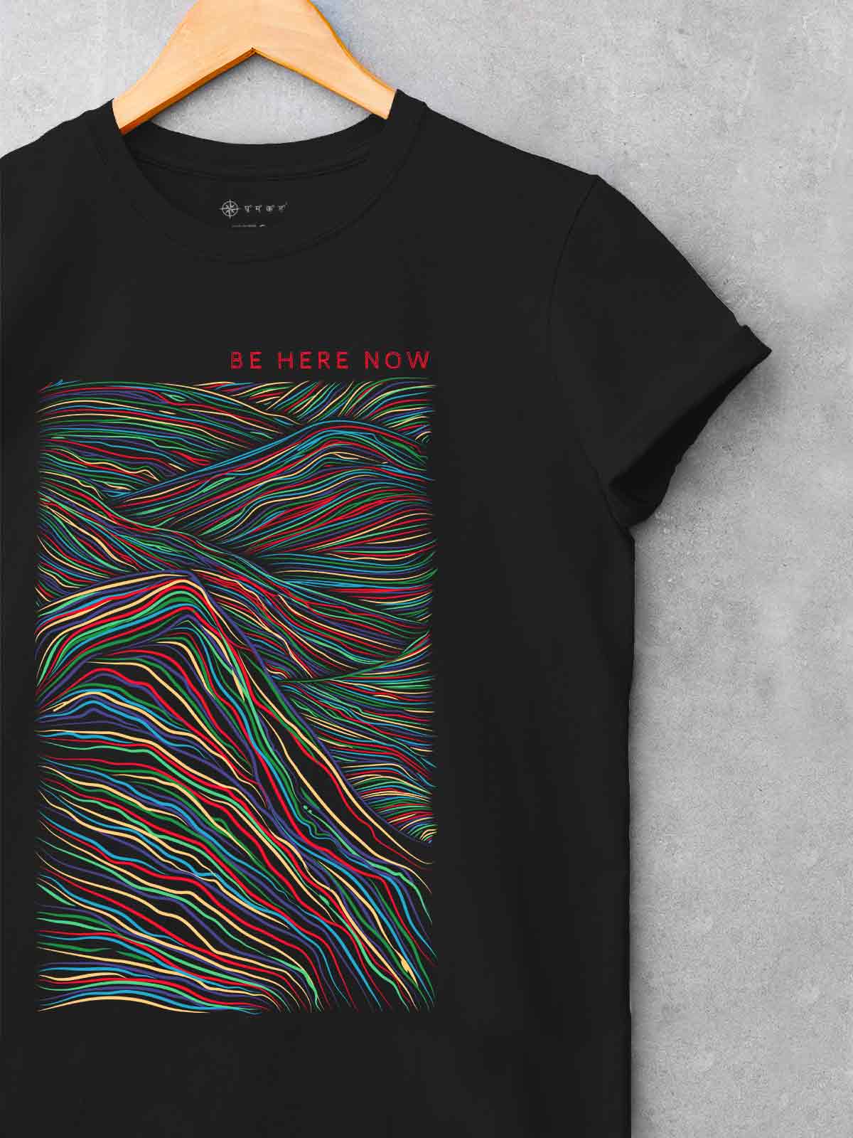 Be-there-now-Printed-t-shirt-for-men by Ghumakkad