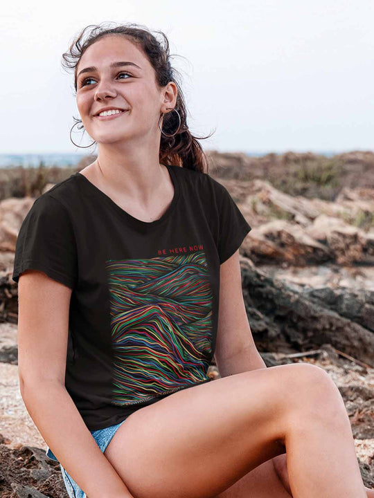 Be-there-now-Printed-t-shirt-for-women by Ghumakkad