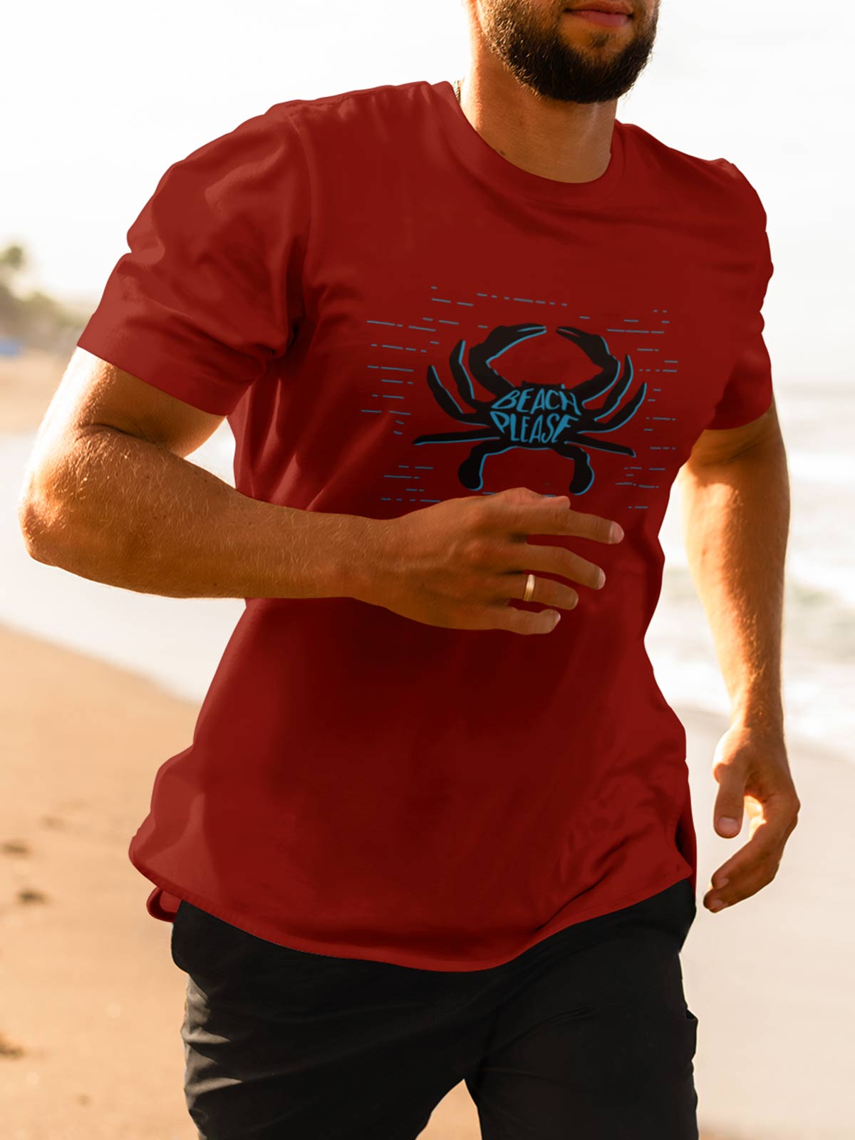 Beach-please-printed-t-shirt-for-men by Ghumakkad