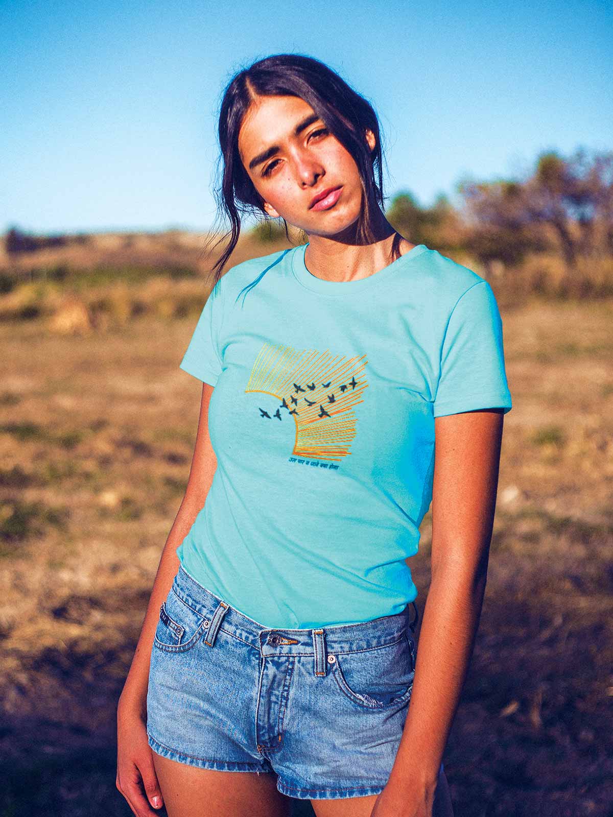 Birds-printed-t-shirt-for-women by Ghumakkad