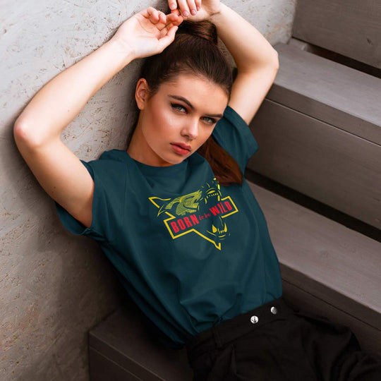 Born-to-be-wild-printed-t-shirt-for-women by Ghumakkad