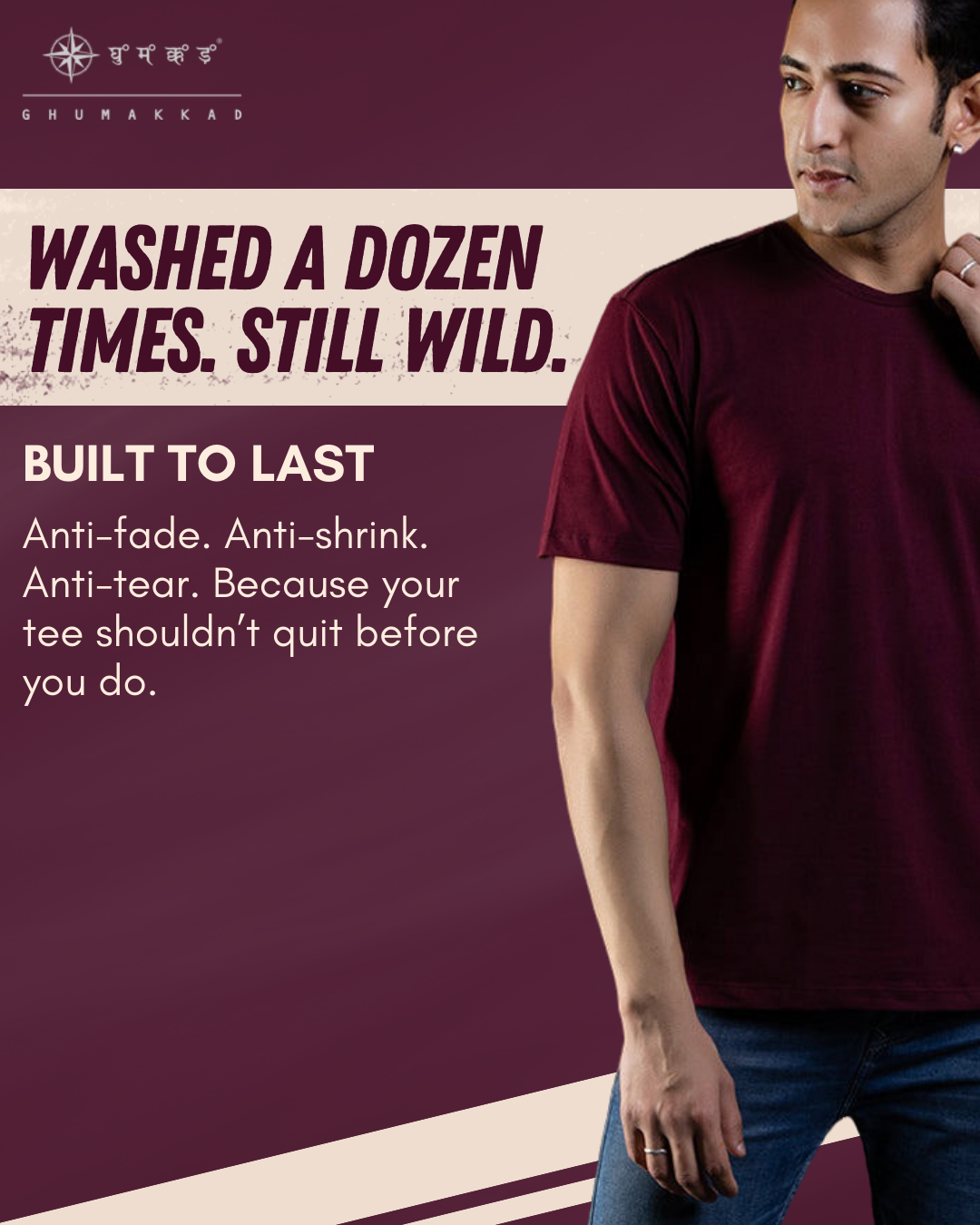 Burgundy Active Wear T-shirt