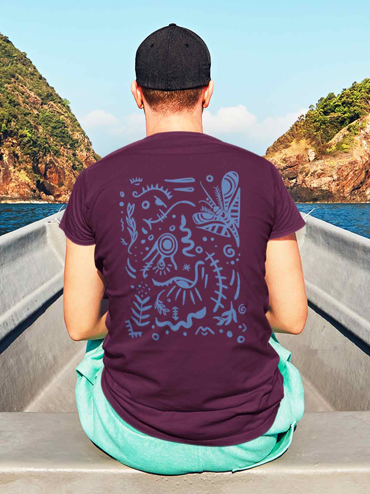 Cave-murals-backprint-t-shirt-for-men by Ghumakkad