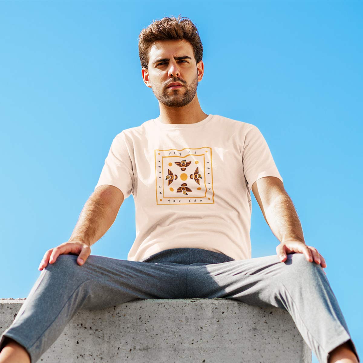 Fly-far-printed-t-shirt-for-men by Ghumakkad