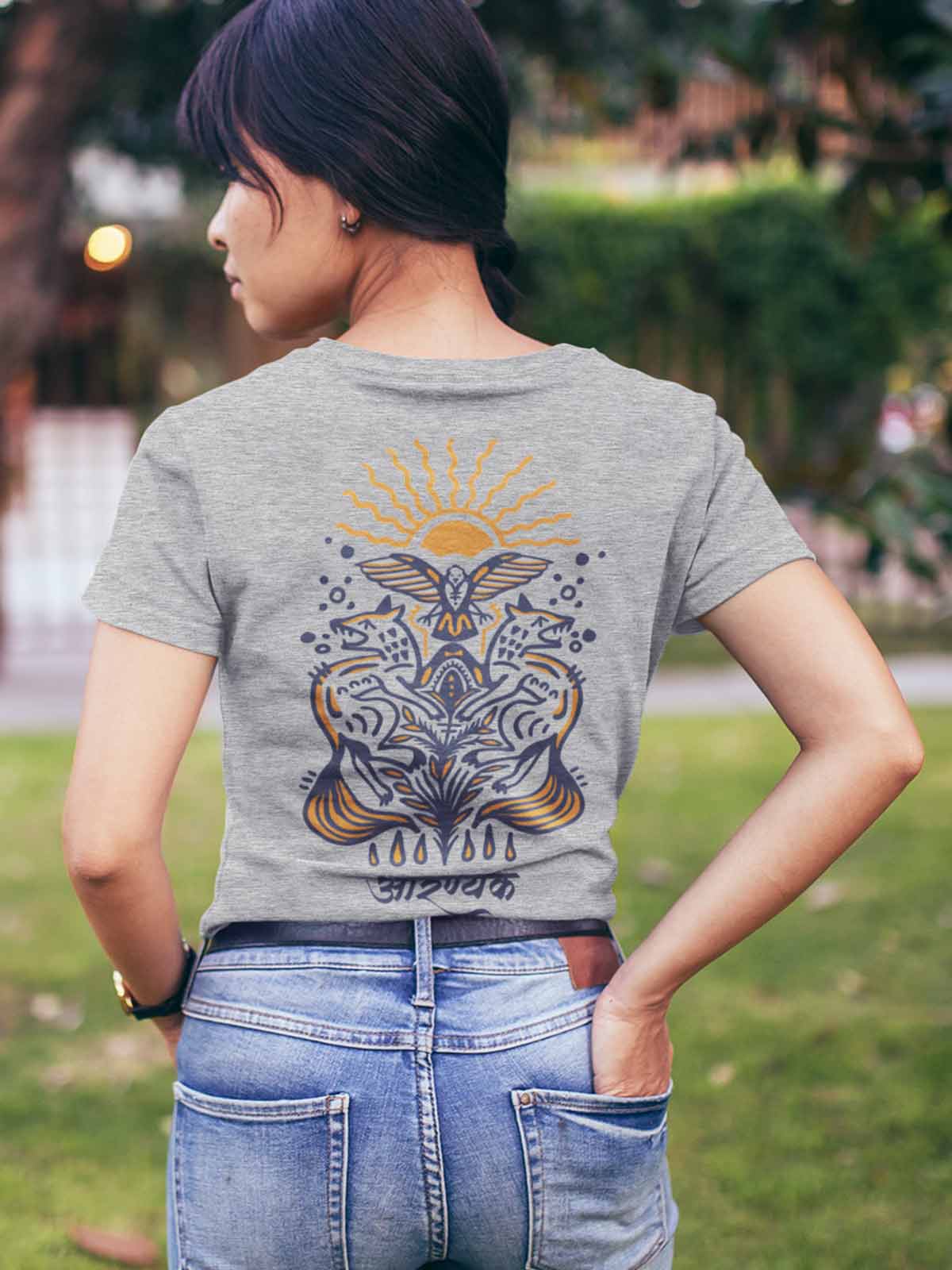 Forest-sunshine-backprint-t-shirt-for-women by Ghumakkad