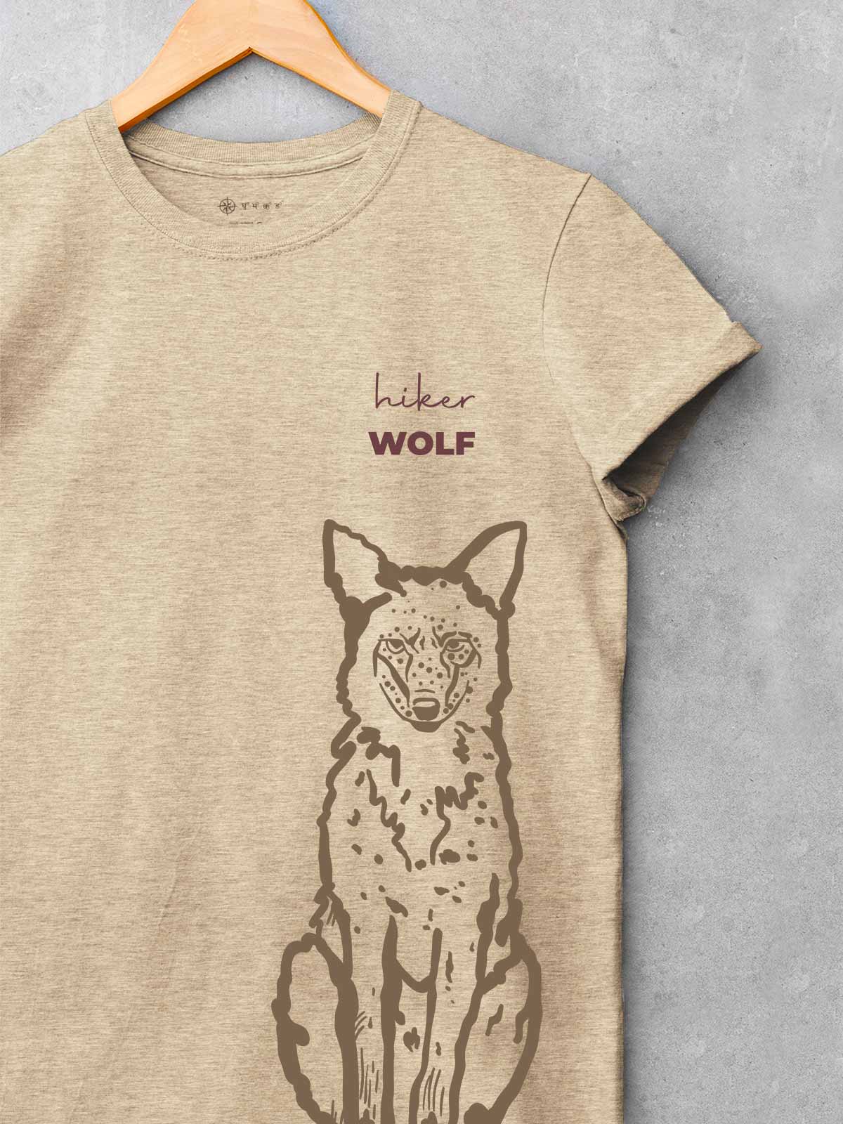 Hiker-wolf-printed-t-shirt-for-men by Ghumakkad