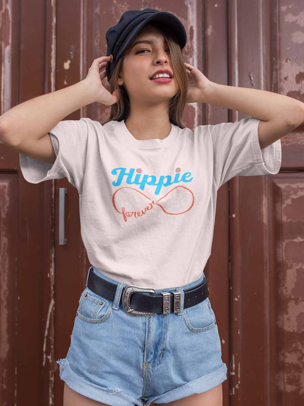 Hippie-forever-printed-t-shirt-for-women by Ghumakkad