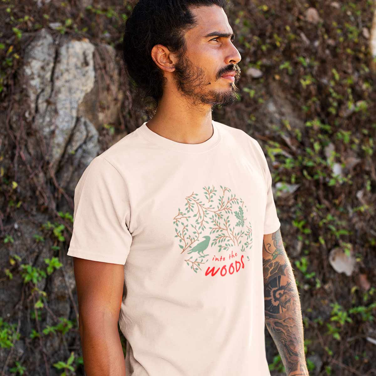 Into-the-woods-printed-t-shirt-for-men by Ghumakkad