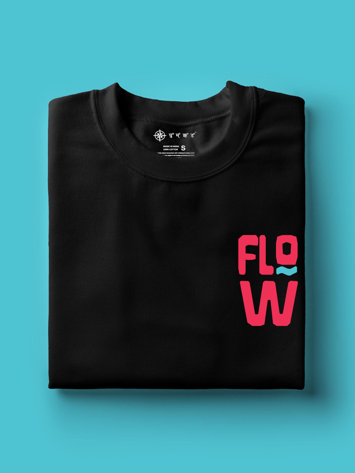 Just-flow-with-it-backprint-t-shirt-for-men by Ghumakkad