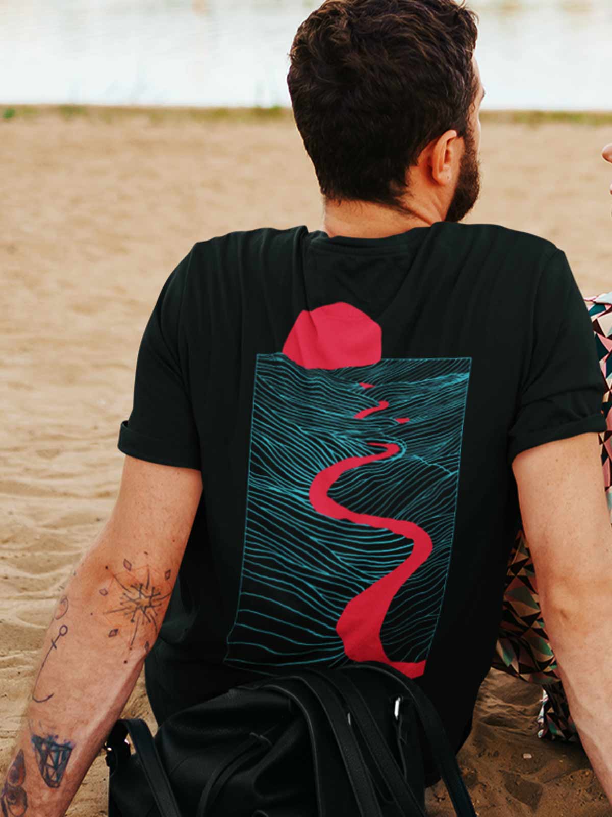 Just-flow-with-it-backprint-t-shirt-for-men by Ghumakkad