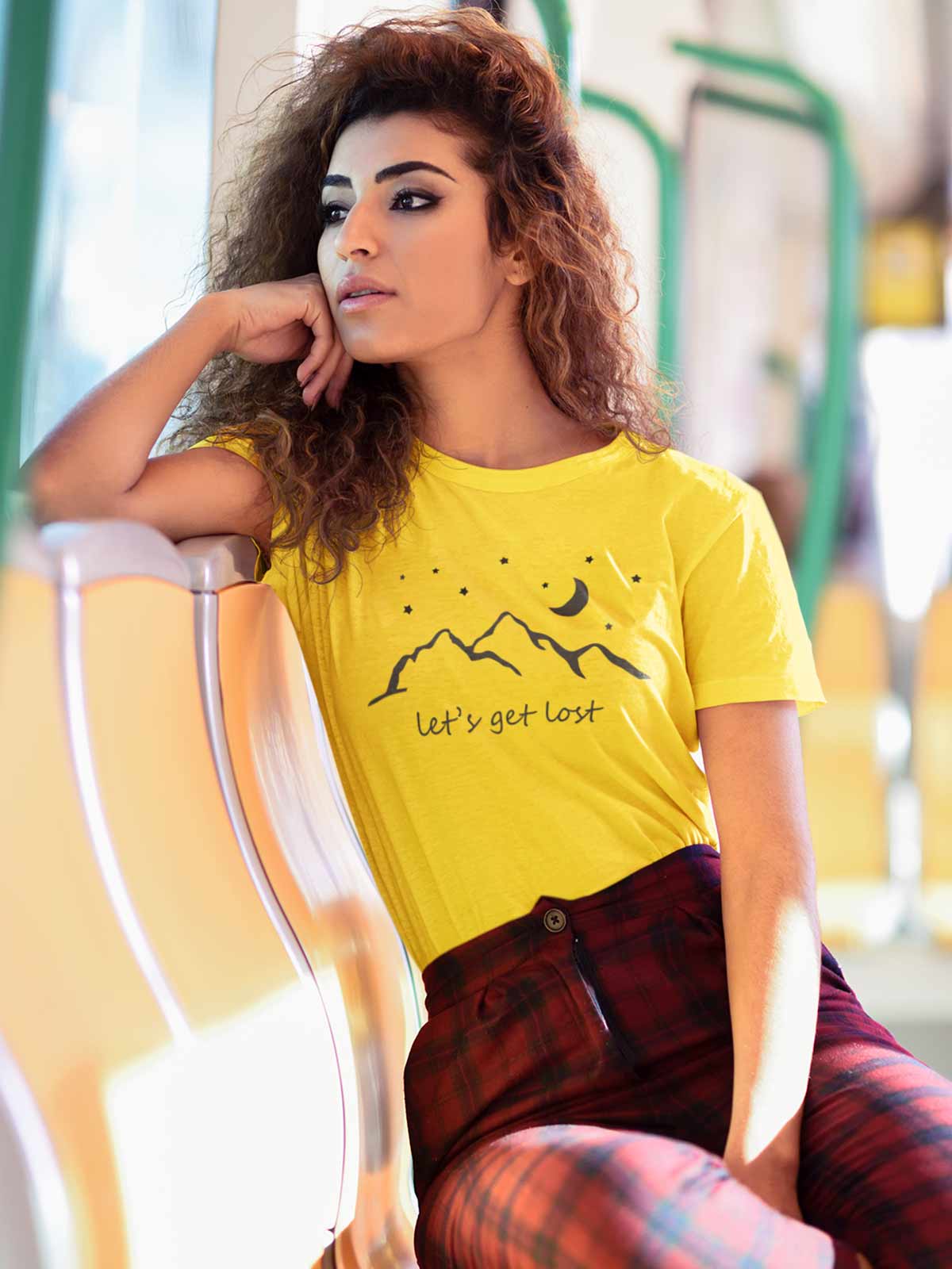 Lets-get-lost-printed-t-shirt-for-women by Ghumakkad