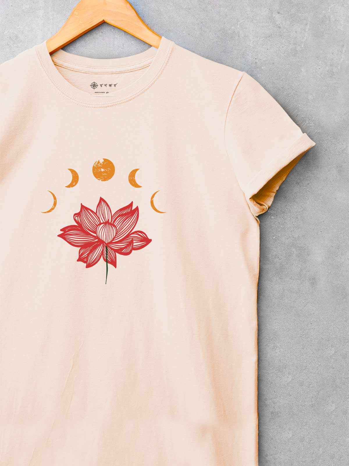 Lotus-printed-t-shirt-for-men by Ghumakkad