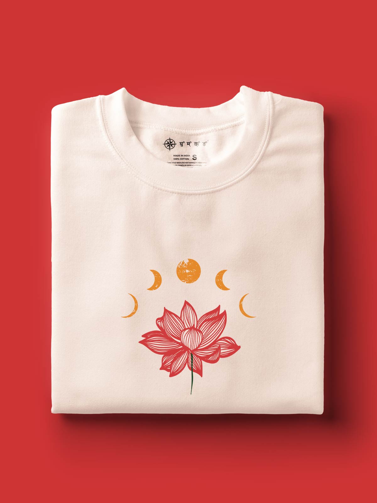Lotus-printed-t-shirt-for-men by Ghumakkad