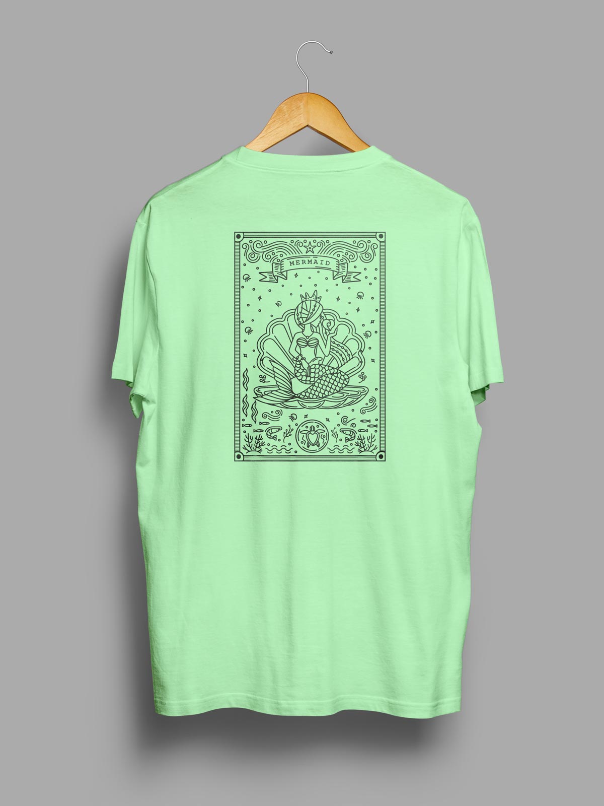 Mermaid-backprint-t-shirt-for-women by Ghumakkad