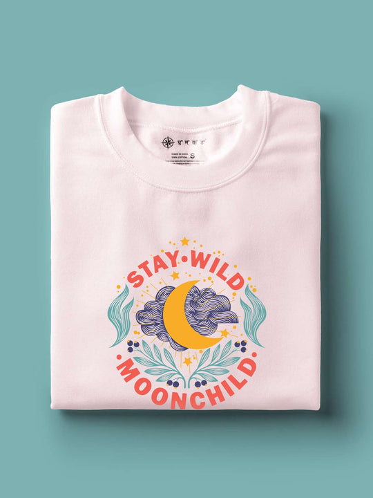 Moonchild-printed-t-shirt-for-women by Ghumakkad