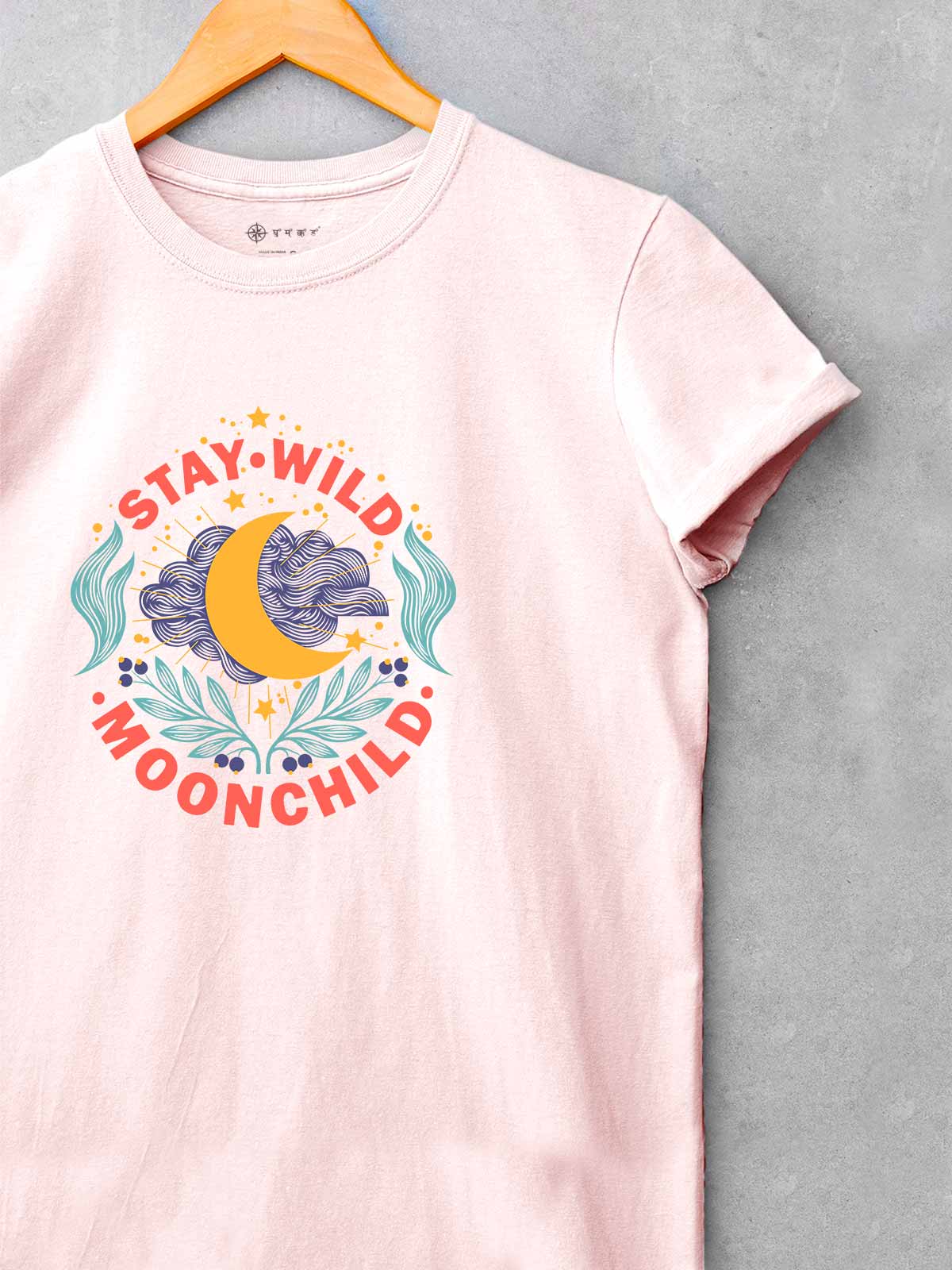 Moonchild-printed-t-shirt-for-women by Ghumakkad