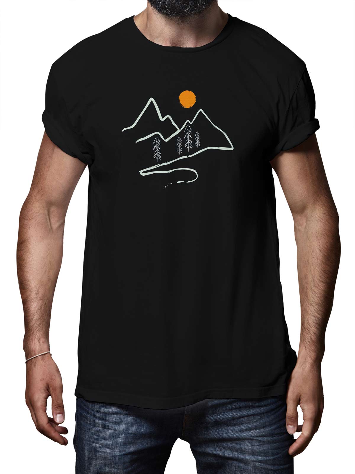 Mountain-road-printed-t-shirt-for-men by Ghumakkad