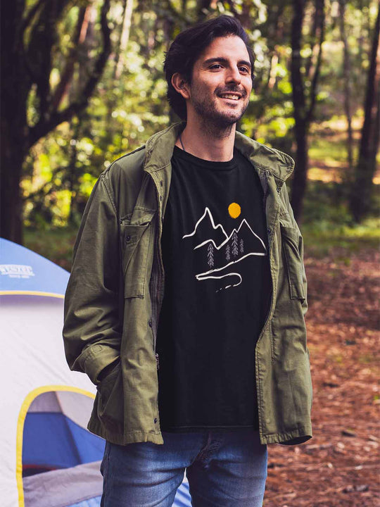 Mountain-road-printed-t-shirt-for-men by Ghumakkad
