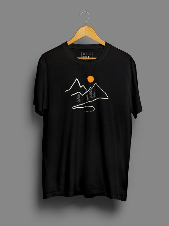 Mountain-road-printed-t-shirt-for-men by Ghumakkad