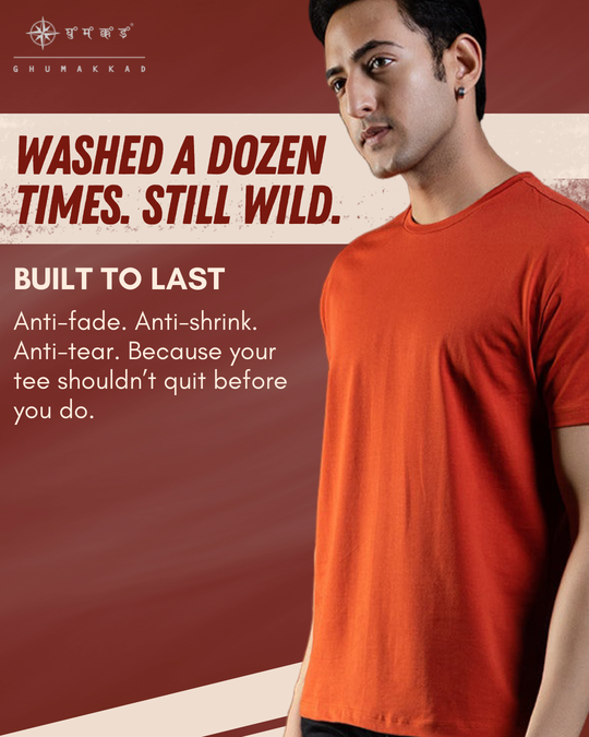 Orange Rust Active Wear T-shirt for Men