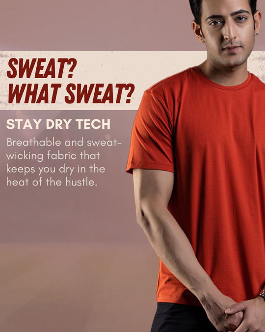 Orange Rust Active Wear T-shirt for Men