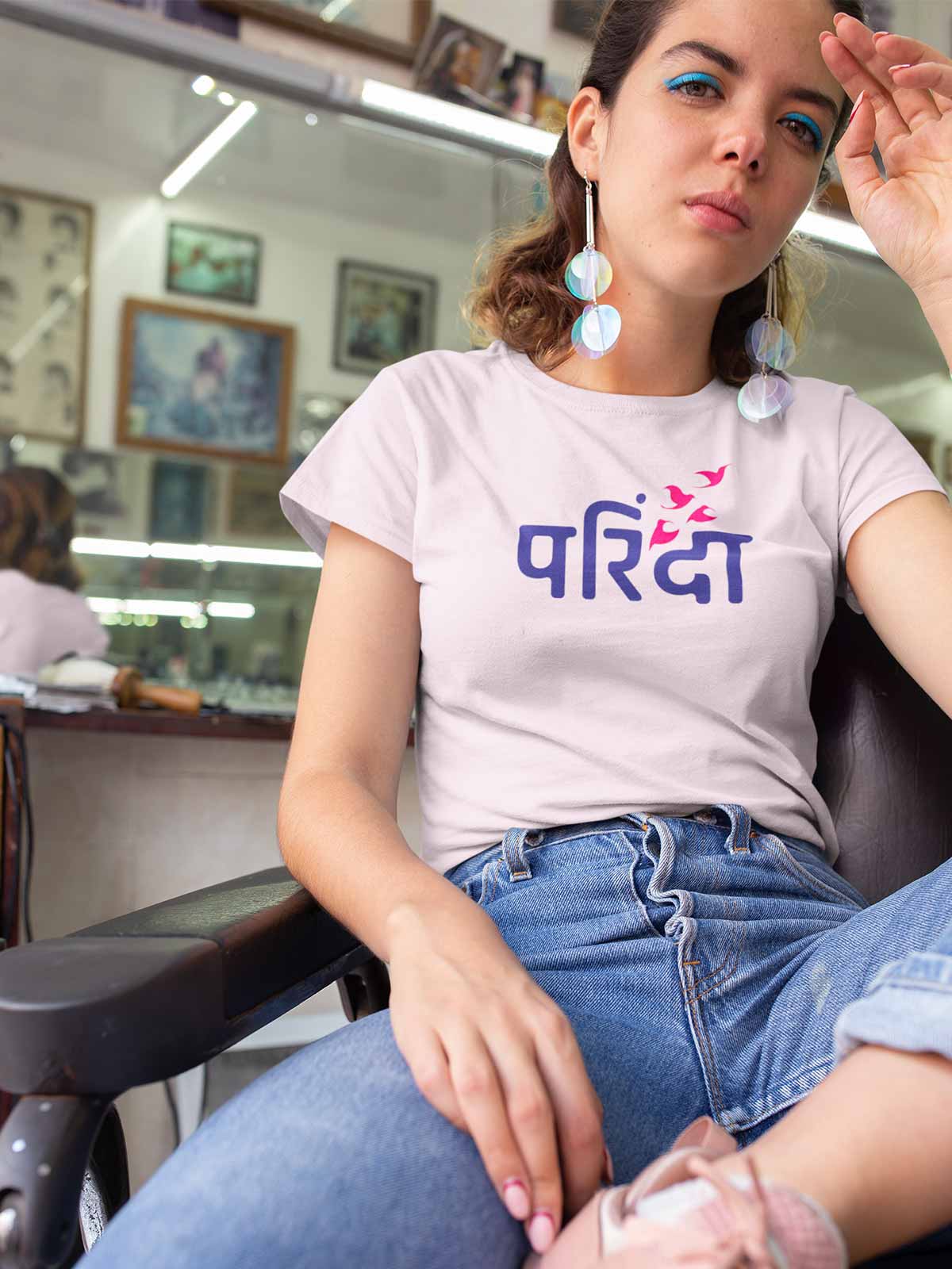 Parinda-printed-t-shirt-for-women by Ghumakkad