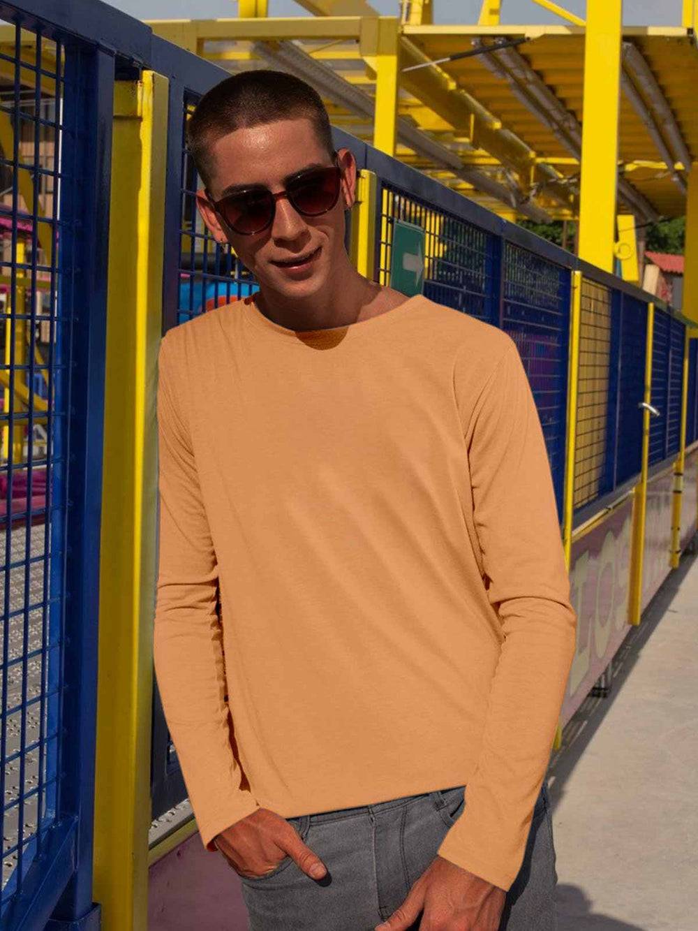 Peach-full-sleeves-t-shirt-ghumakkad