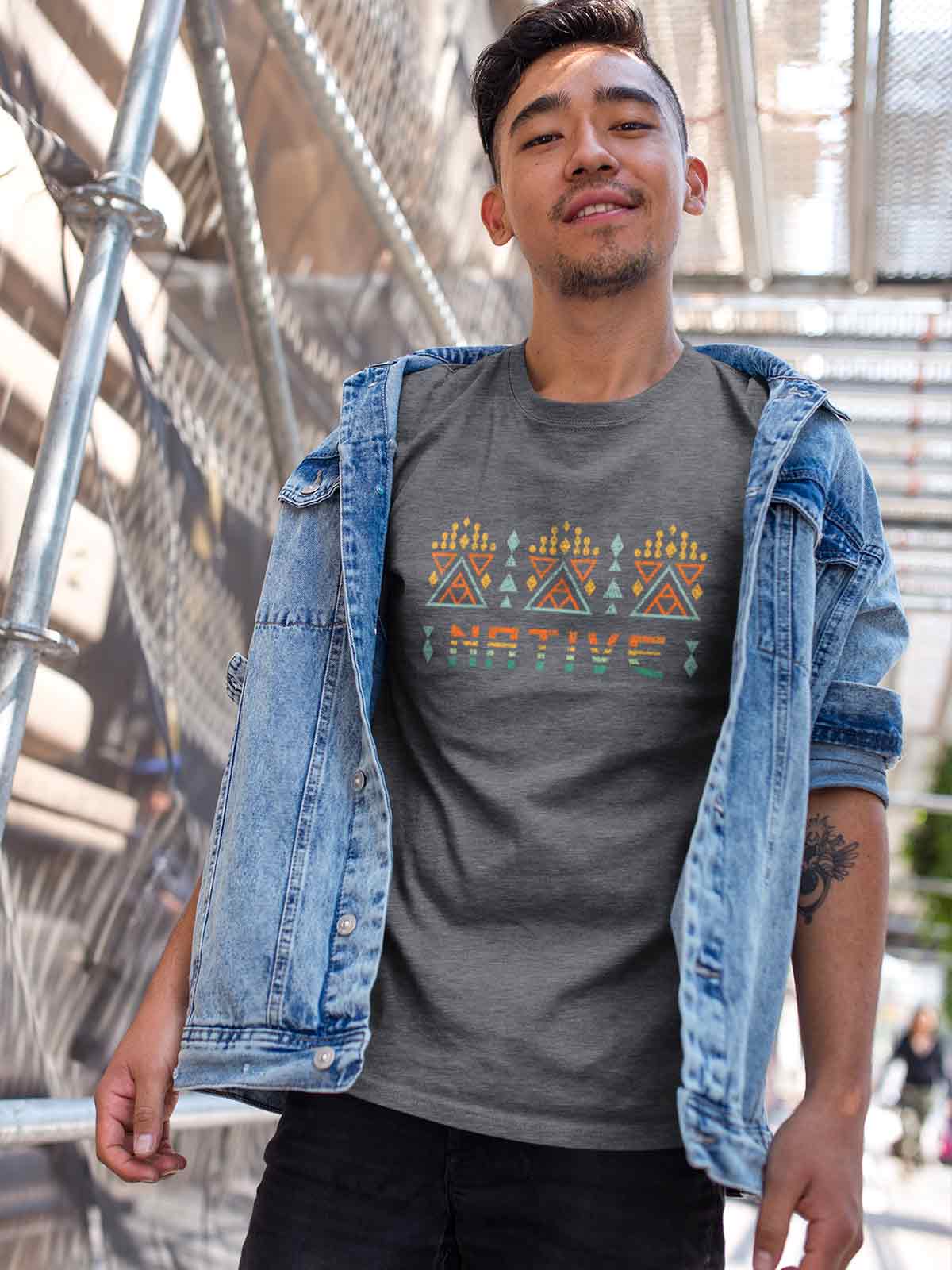 Proudly-native-printed-t-shirt-for-men by Ghumakkad