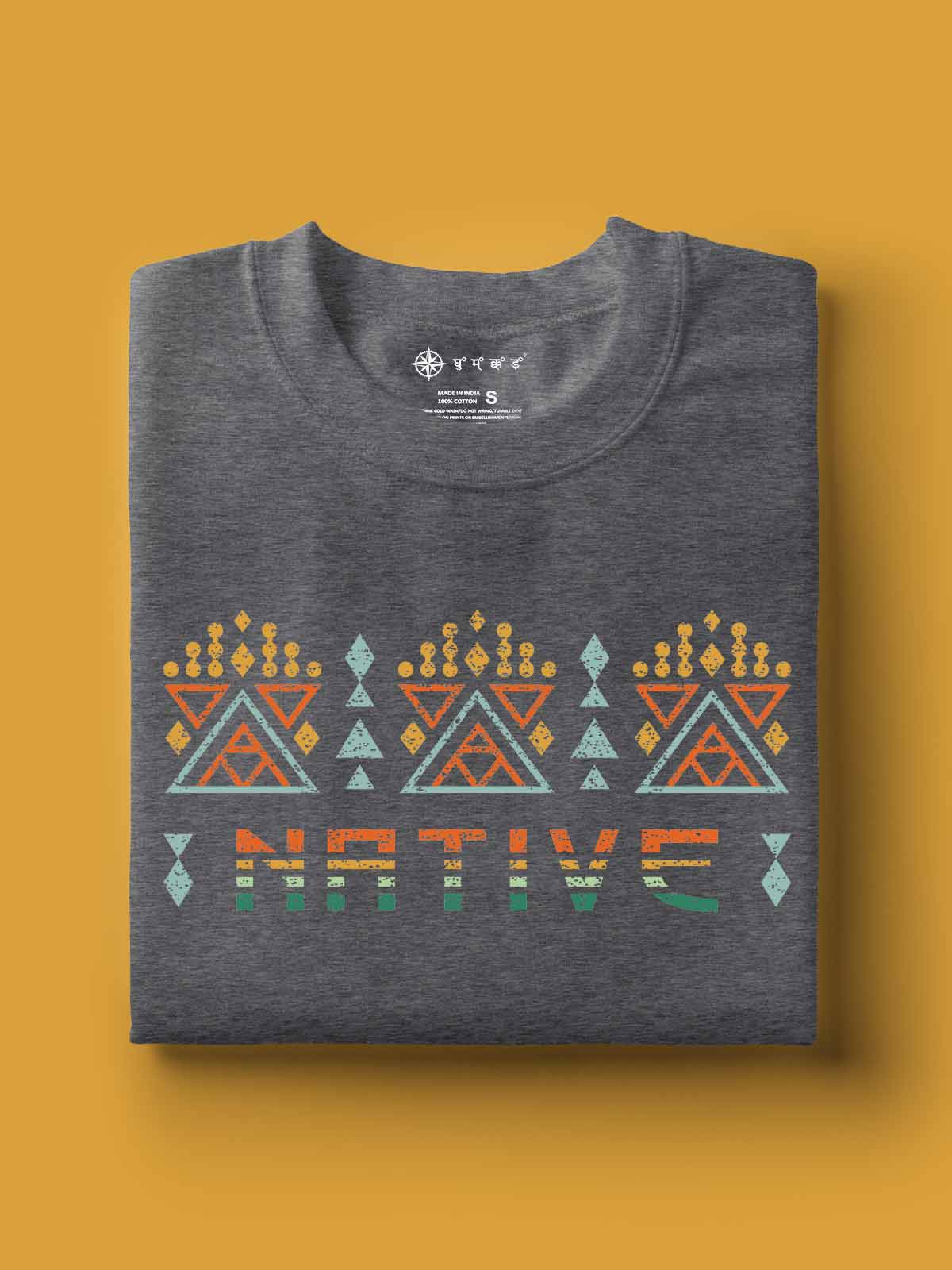 Proudly-native-printed-t-shirt-for-men by Ghumakkad