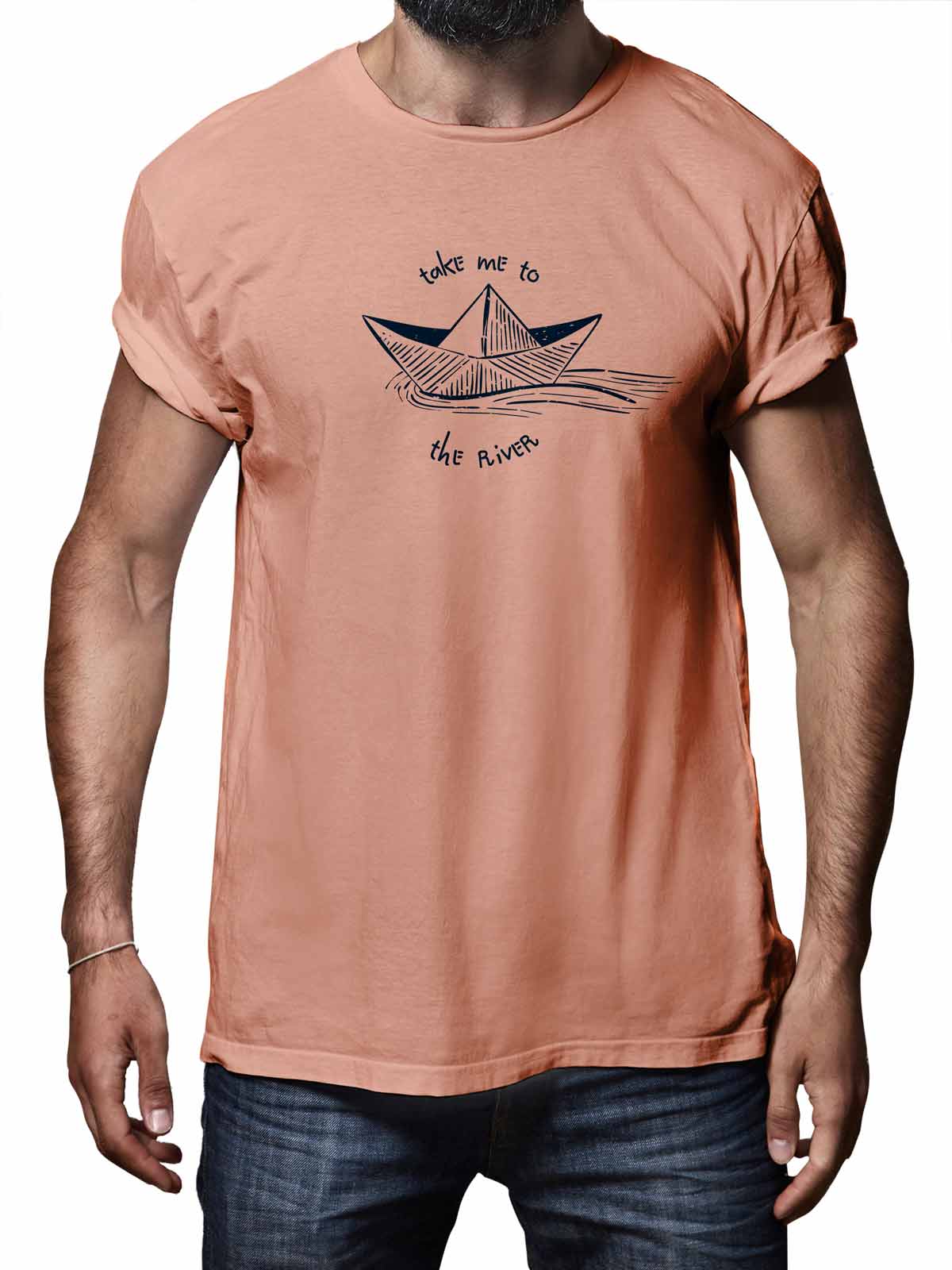 River-Peach-printed-t-shirt-for-men by Ghumakkad