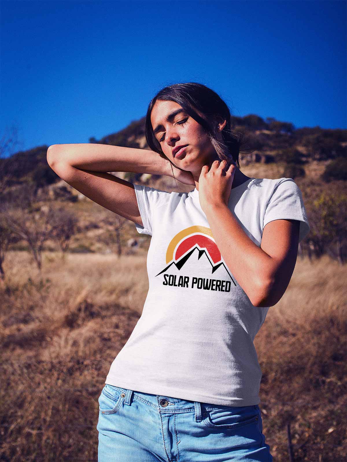 Solar-powered-printed-t-shirt-for-women by Ghumakkad