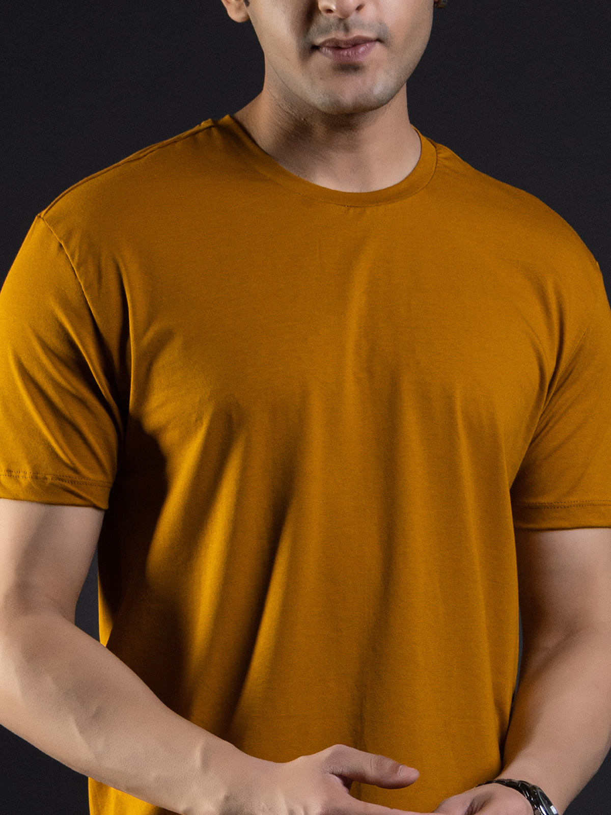 Sports-T-Shirt-Gym-T-Shirt-Yellow-Mustard