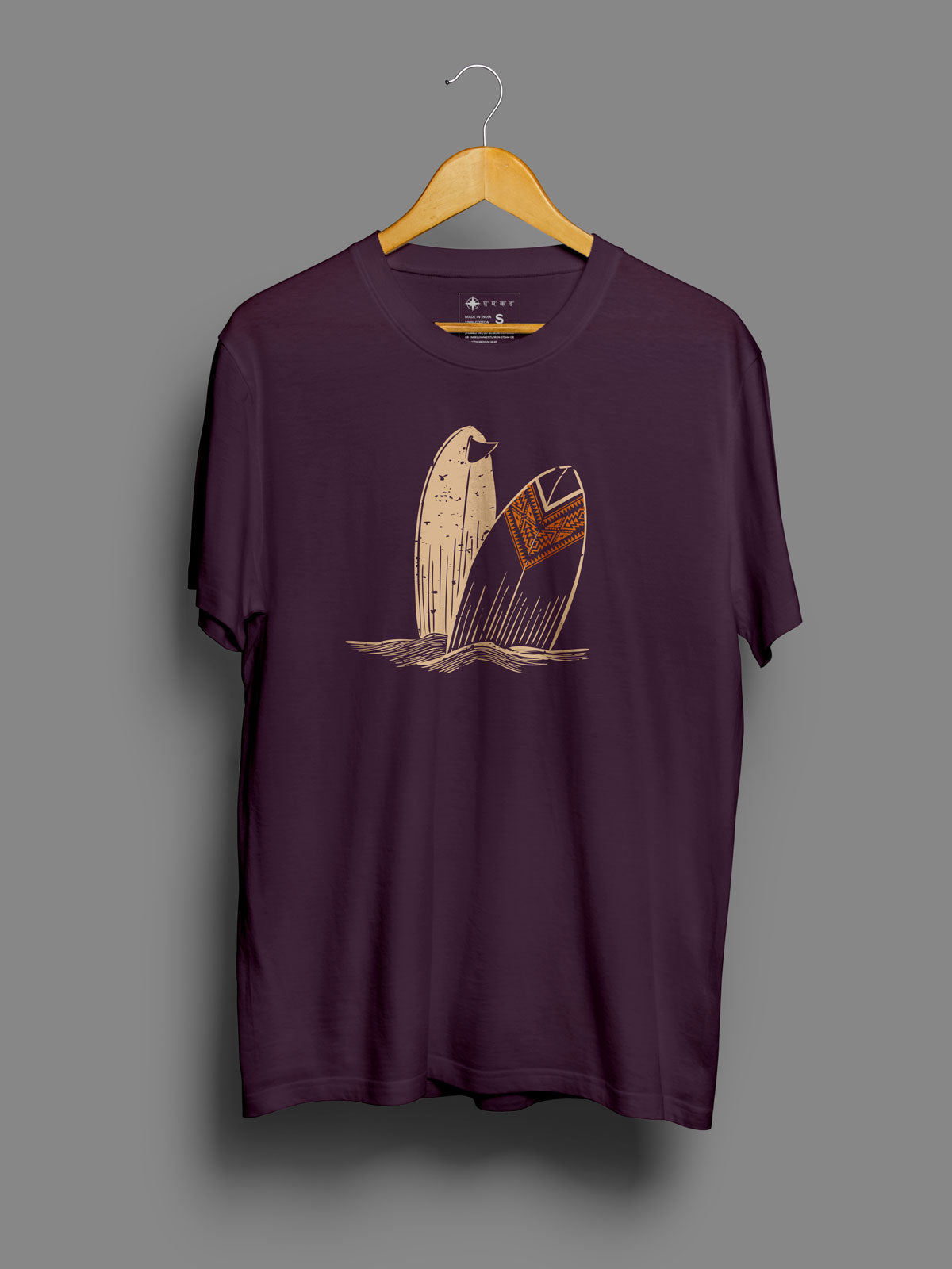 Surfboard-printed-t-shirt-for-men by Ghumakkad