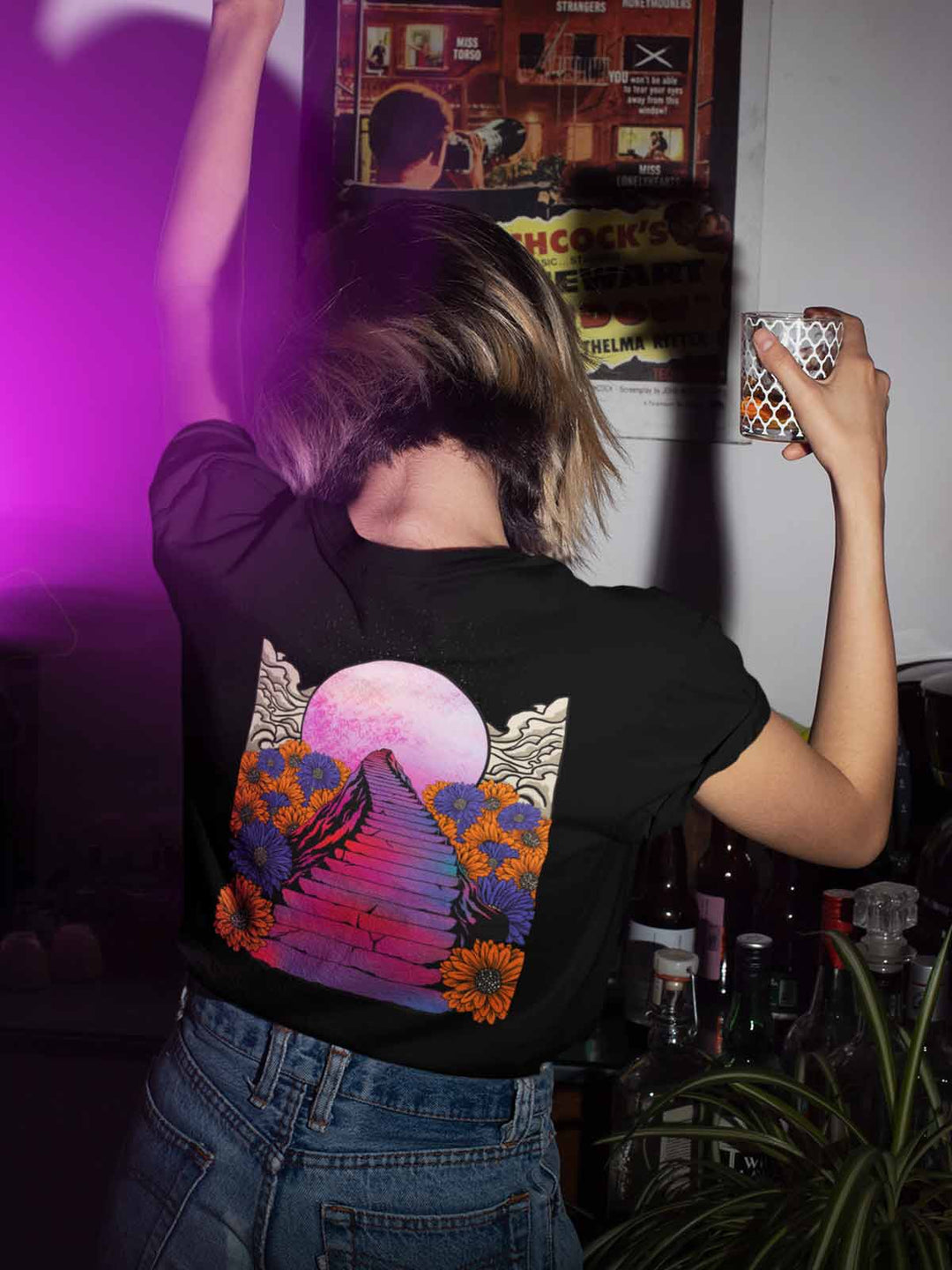 The-moon-party-backprint-t-shirt-for-women by Ghumakkad