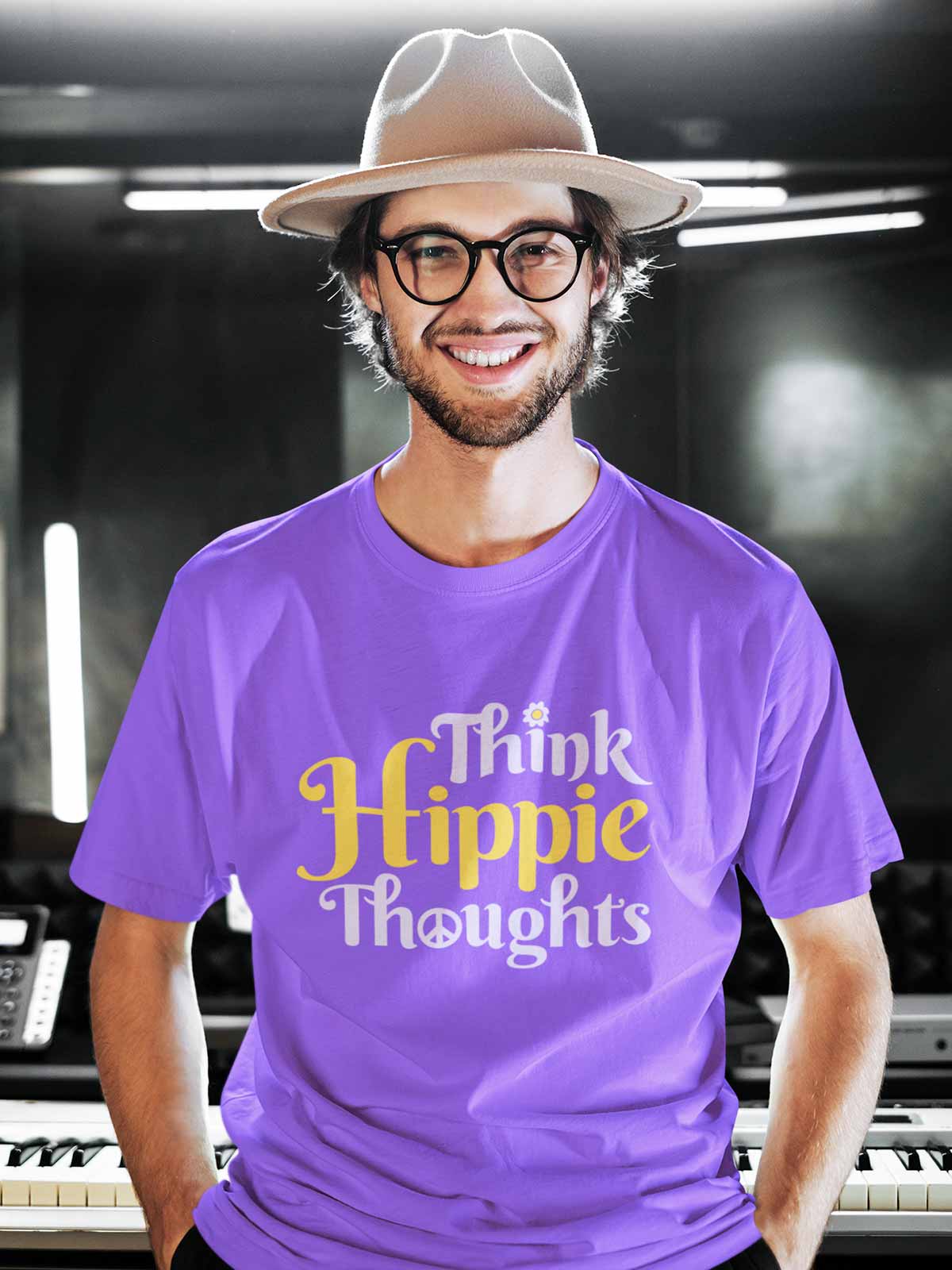 Think-hippie-thoughts-printed-t-shirt-for-men by Ghumakkad