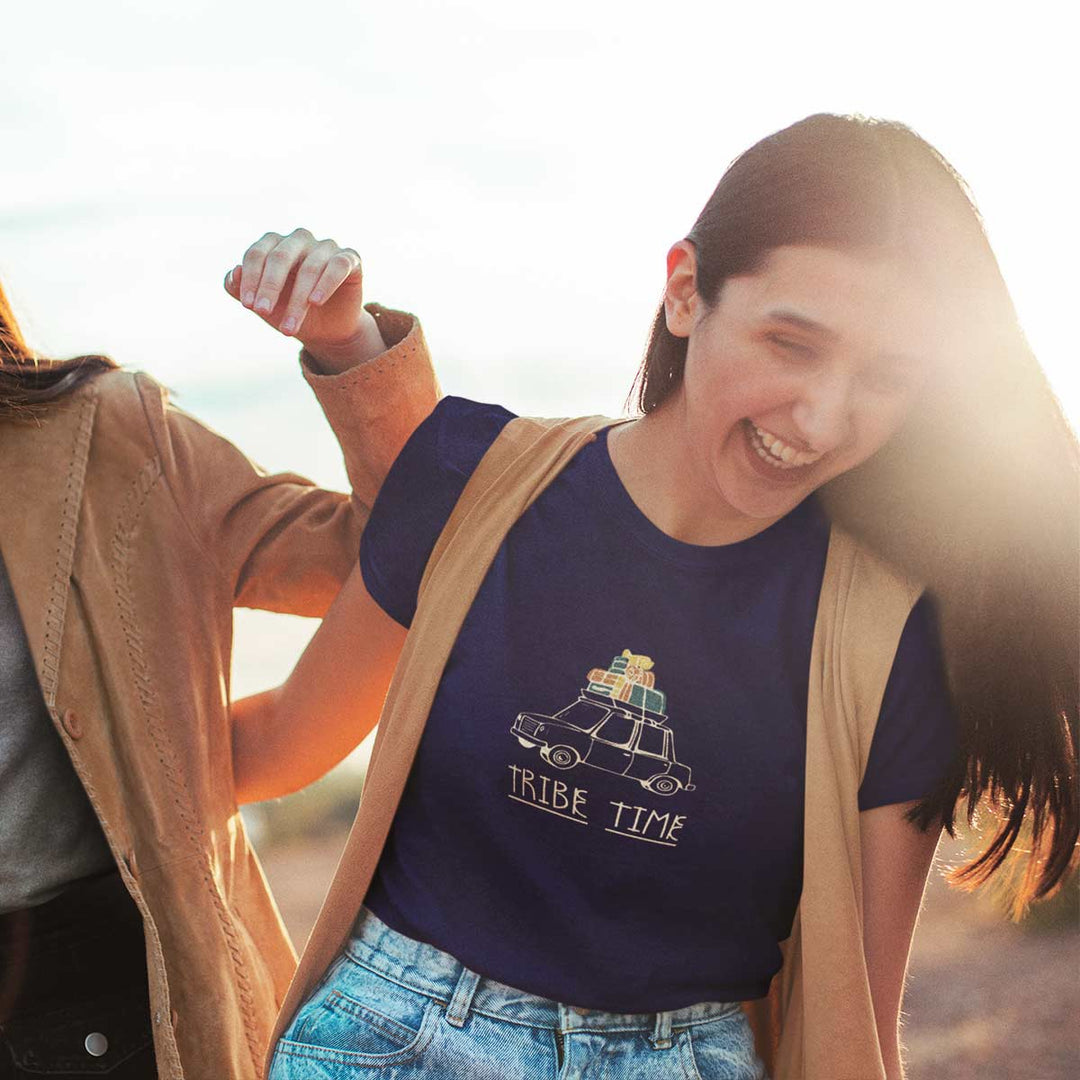 Tribe-time-printed-t-shirt-for-women by Ghumakkad