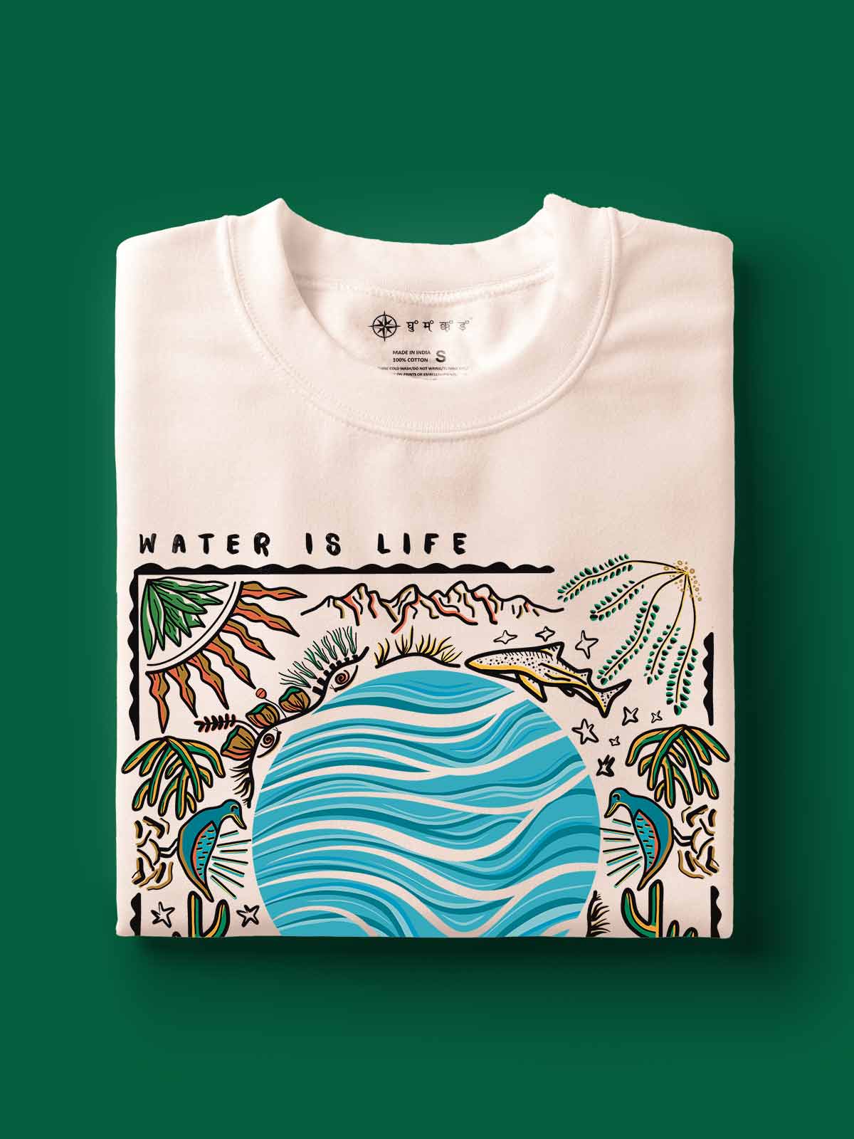 Water-is-life-printed-t-shirt-for-men by Ghumakkad