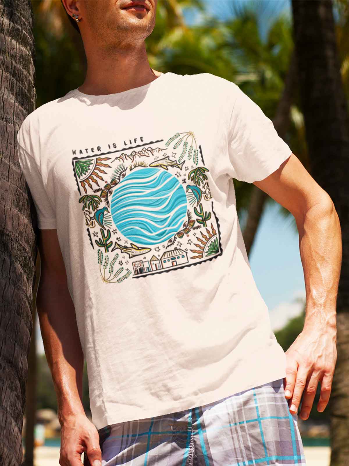 Water-is-life-printed-t-shirt-for-men by Ghumakkad