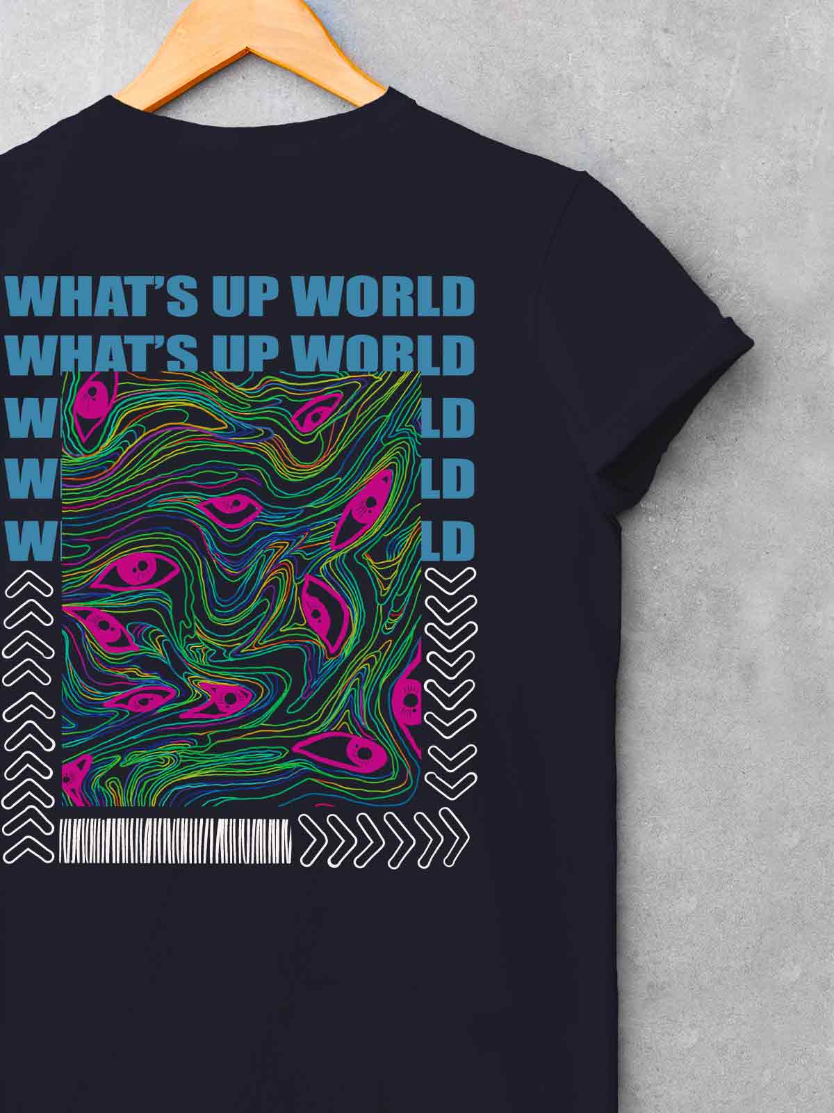 Whats-up-world-backprint-t-shirt-for-men by Ghumakkad