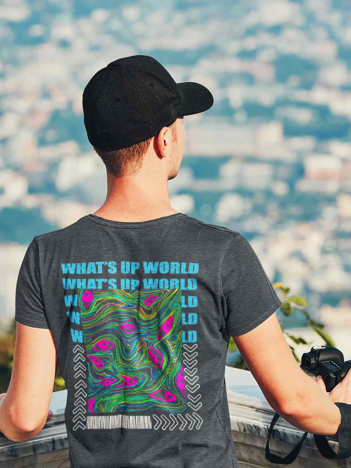 Whats-up-world-backprint-t-shirt-for-men by Ghumakkad