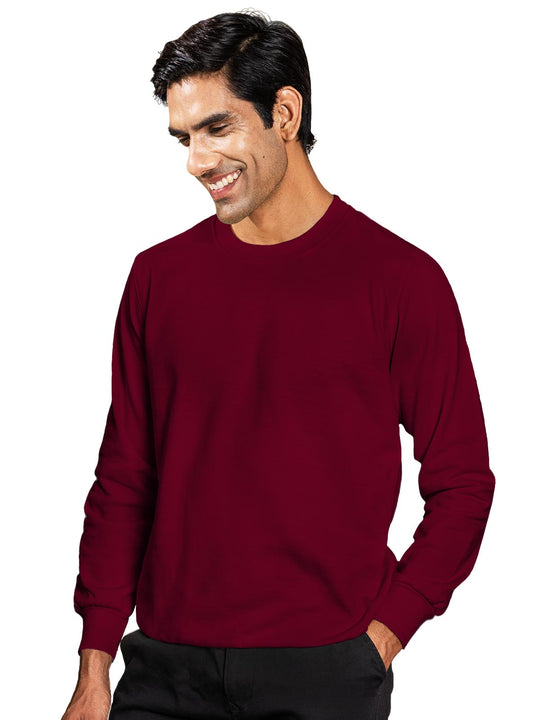 Claret Red Plain Sweatshirt