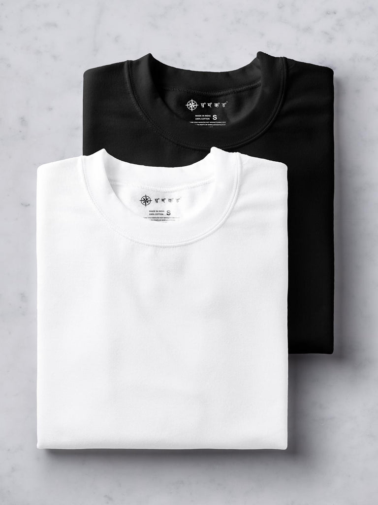 White Black T shirt Combo Shop Ghumakkad