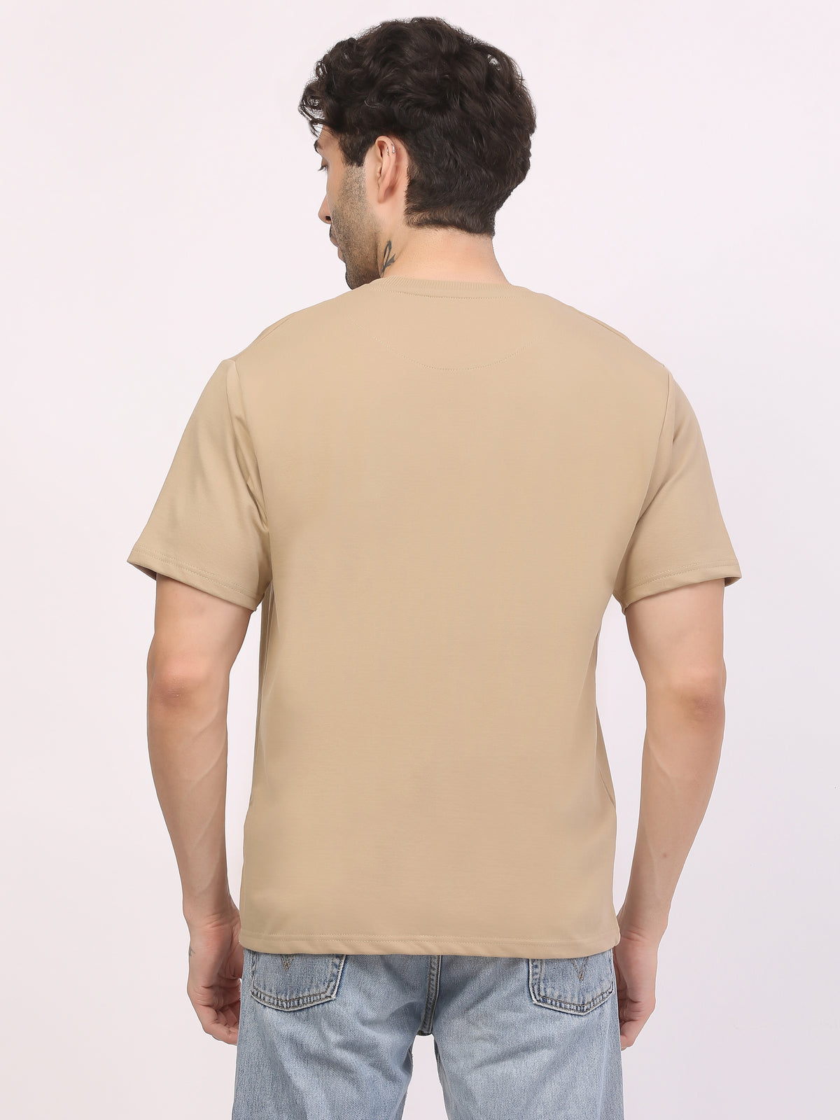 Heavy-weight-beige-plain-t-shirt-by-ghumakkad