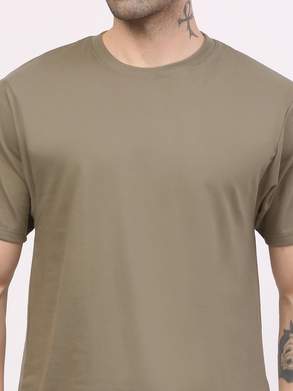 Heavy-weight-moss-green-plain-t-shirt-by-ghumakkad