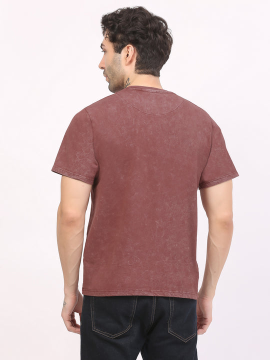 Heavy-weight-plain-brown-acid-wash-t-shirt-by-ghumakkad